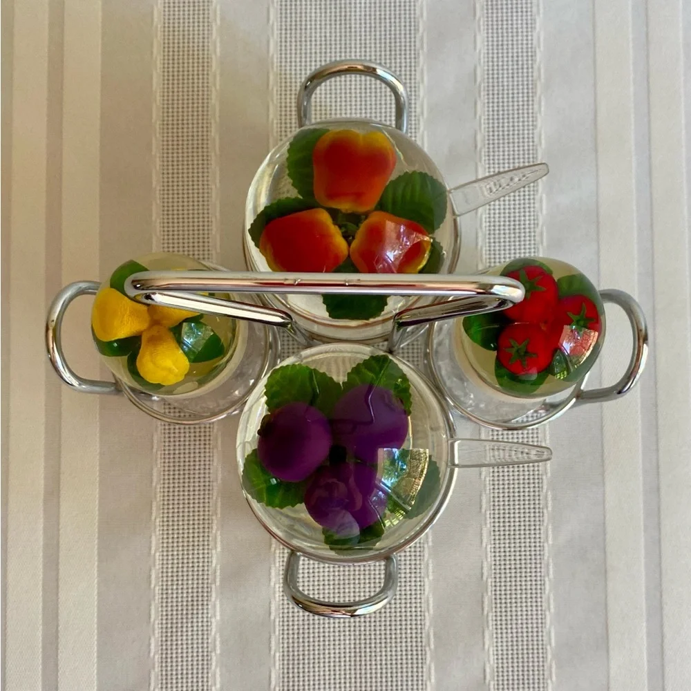 Vintage Acrylic Condiment Set Lucite - Picture 2 of 16